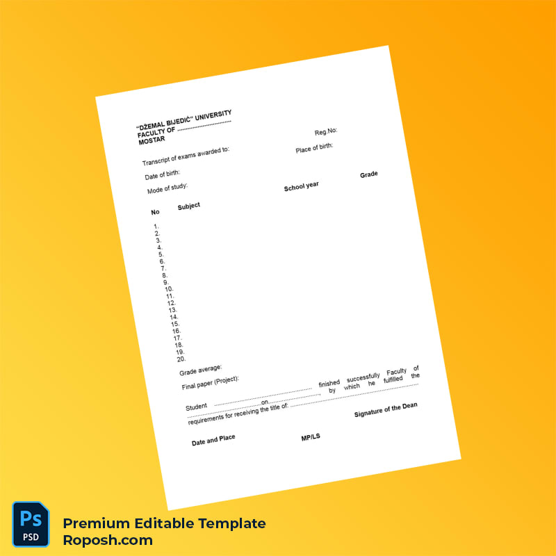 Editable Bosnia and Herzegovina University _Džemal Bijedić_ Diploma Template – Fast Edit 5 Page Editable Bosnia and Herzegovina University _Džemal Bijedić_ Diploma Template – Fast Edit 5 Page