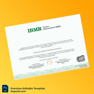 Editable Brazil Centro Universitário IBMR Bachelor of Psychology Degree Template (Fast Edit) 2 Page Editable Brazil Centro Universitário IBMR Bachelor of Psychology Degree Template (Fast Edit) 2 Page