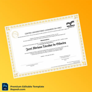 Editable Brazil Centro Universitário Leonardo da Vinci Bachelor of Science in Mathematics Template – Fast Edit 2 Page Editable Brazil Centro Universitário Leonardo da Vinci Bachelor of Science in Mathematics Template – Fast Edit 2 Page