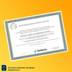 Editable Brazil Estácio de Sá Licentiate Degree in Pedagogy Template (Fast Edit) 2 Page Editable Brazil Estácio de Sá Licentiate Degree in Pedagogy Template (Fast Edit) 2 Page