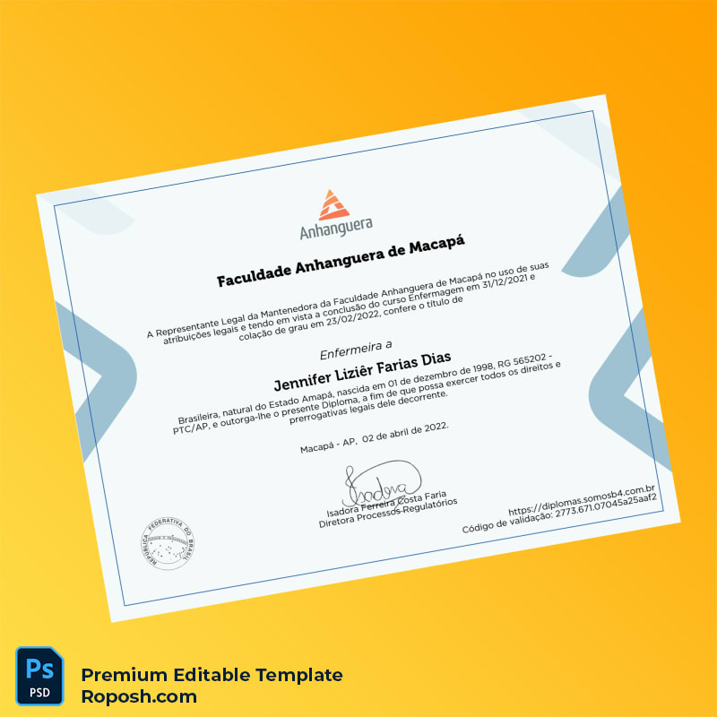 Editable Brazil Faculdade Anhanguera de Macapá Bachelor of Nursing Template (Fast Edit) 2 Page Editable Brazil Faculdade Anhanguera de Macapá Bachelor of Nursing Template (Fast Edit) 2 Page