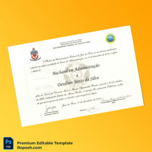 Editable Brazil Federal University of Juiz de Fora Bachelor of Business Administration Template (Fast Edit) 2 Page