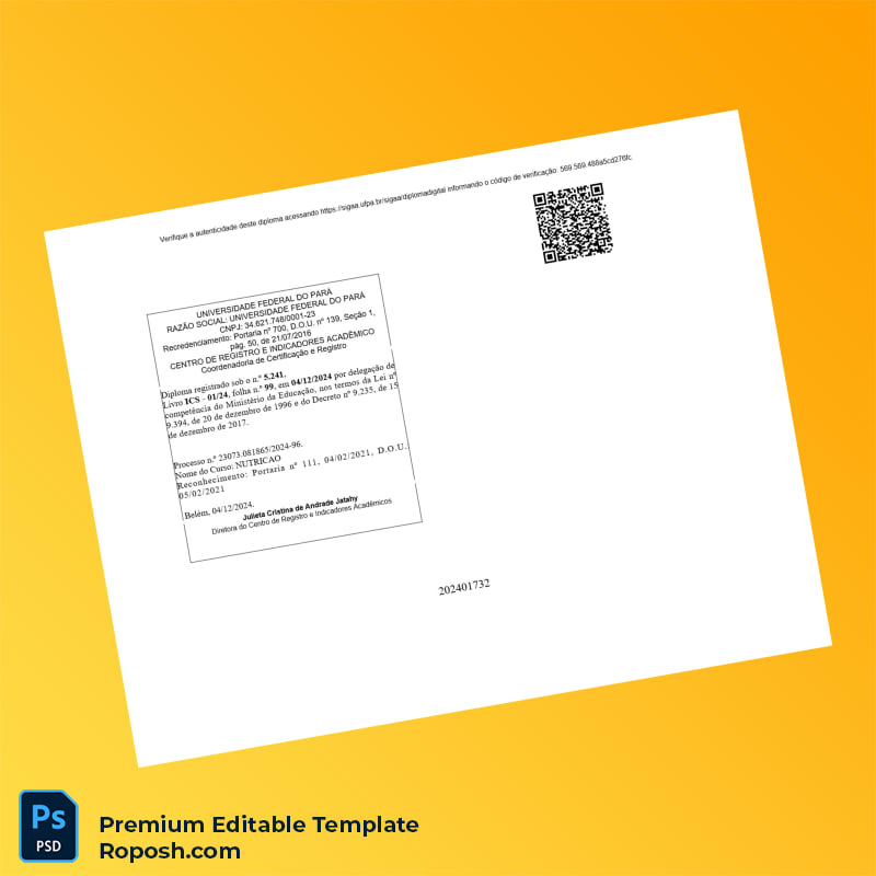 Editable Brazil Federal University of Pará Bachelor of Science in Nutrition Template – Fast Edit 2 Page Editable Brazil Federal University of Pará Bachelor of Science in Nutrition Template – Fast Edit 2 Page