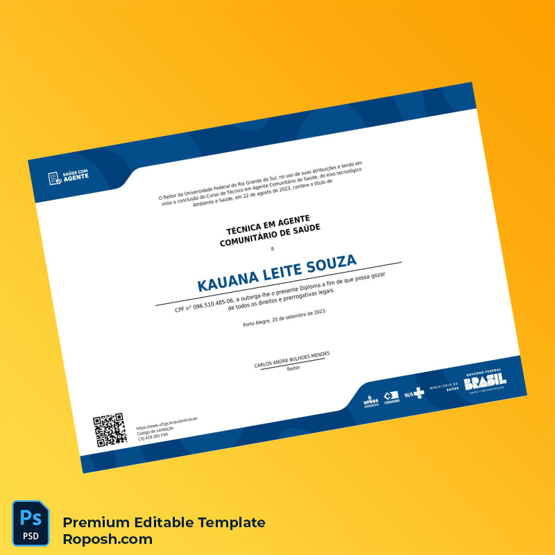 Editable Diploma Template Brazil Federal University Technical Diploma (Fast Edit) 2 Page Editable Diploma Template Brazil Federal University Technical Diploma (Fast Edit) 2 Page