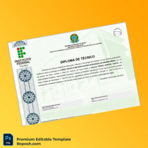 Editable Brazil Instituto Federal da Paraíba Técnico em Edificações Template – Fast Edit 2 Page