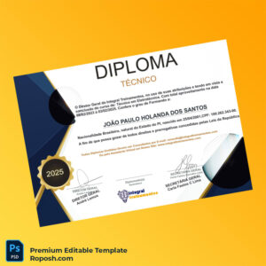 Editable Brazil Integral Treinamentos Technical Diploma in Electrotechnics Template (Fast Edit) 2 Page Editable Brazil Integral Treinamentos Technical Diploma in Electrotechnics Template (Fast Edit) 2 Page