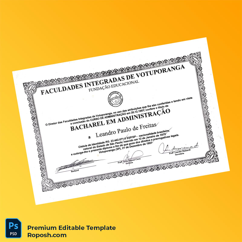 Editable Brazil Integrated Colleges of Votuporanga Bachelor of Business Administration Template (Fast Edit) 2 Page Editable Brazil Integrated Colleges of Votuporanga Bachelor of Business Administration Template (Fast Edit) 2 Page