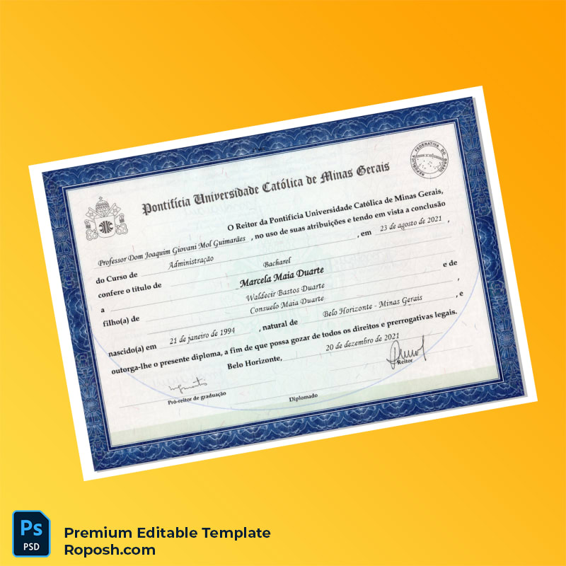 Editable Brazil Pontifícia Universidade Católica de Minas Gerais Bachelor of Administration Template (Fast Edit) 2 Page Editable Brazil Pontifícia Universidade Católica de Minas Gerais Bachelor of Administration Template (Fast Edit) 2 Page