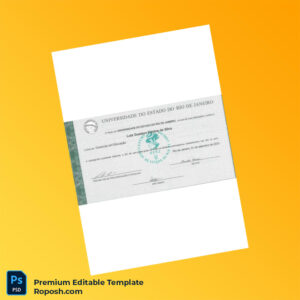 Editable Diploma Template Brazil State University of Rio de Janeiro Doctorate in Education Template – Fast Edit 2 Page