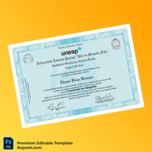 Editable Brazil State University of São Paulo Bachelor of Geography Template – Fast Edit 2 Page Editable Brazil State University of São Paulo Bachelor of Geography Template – Fast Edit 2 Page