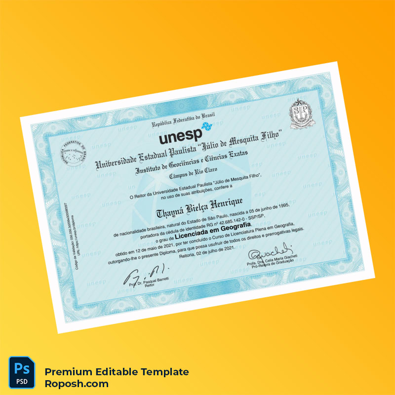 Editable Brazil State University of São Paulo Bachelor of Geography Template – Fast Edit 2 Page Editable Brazil State University of São Paulo Bachelor of Geography Template – Fast Edit 2 Page