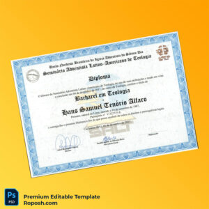 Editable Brazil Universidade Federal do Reconcavo da Bahia Bachelor of Theology Diploma Template (Fast Edit) 2 Page Editable Brazil Universidade Federal do Reconcavo da Bahia Bachelor of Theology Diploma Template (Fast Edit) 2 Page