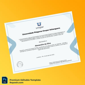 Editable Brazil Universidade Pitágoras Unopar Anhanguera Bachelor of Physical Education Diploma (Fast Edit) 2 Page Editable Brazil Universidade Pitágoras Unopar Anhanguera Bachelor of Physical Education Diploma (Fast Edit) 2 Page