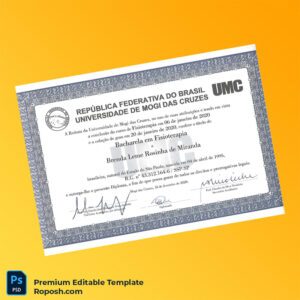 Editable Brazil Universidade de Mogi das Cruzes Bachelor of Science in Physiotherapy Template – Fast Edit Editable Brazil Universidade de Mogi das Cruzes Bachelor of Science in Physiotherapy Template – Fast Edit