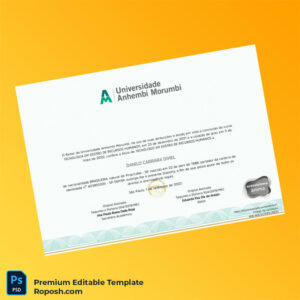 Editable Diploma Template – Brazil University Anhembi Morumbi Technology Degree (Fast Edit) 2 Page Editable Diploma Template – Brazil University Anhembi Morumbi Technology Degree (Fast Edit) 2 Page
