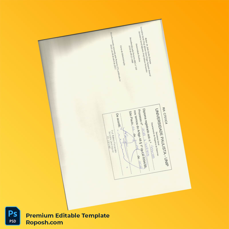 Editable Brazil University Paulista Bachelor in Administration Template – Instant Download 2 Page Editable Brazil University Paulista Bachelor in Administration Template – Instant Download 2 Page