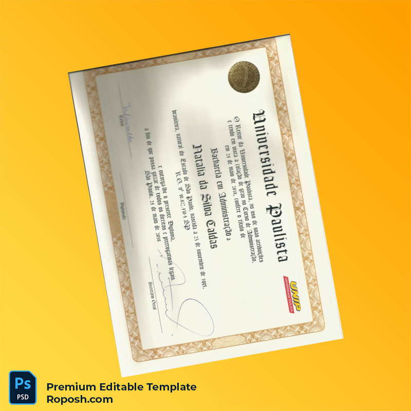 Editable Brazil University Paulista Bachelor in Administration Template – Instant Download 2 Page Editable Brazil University Paulista Bachelor in Administration Template – Instant Download 2 Page