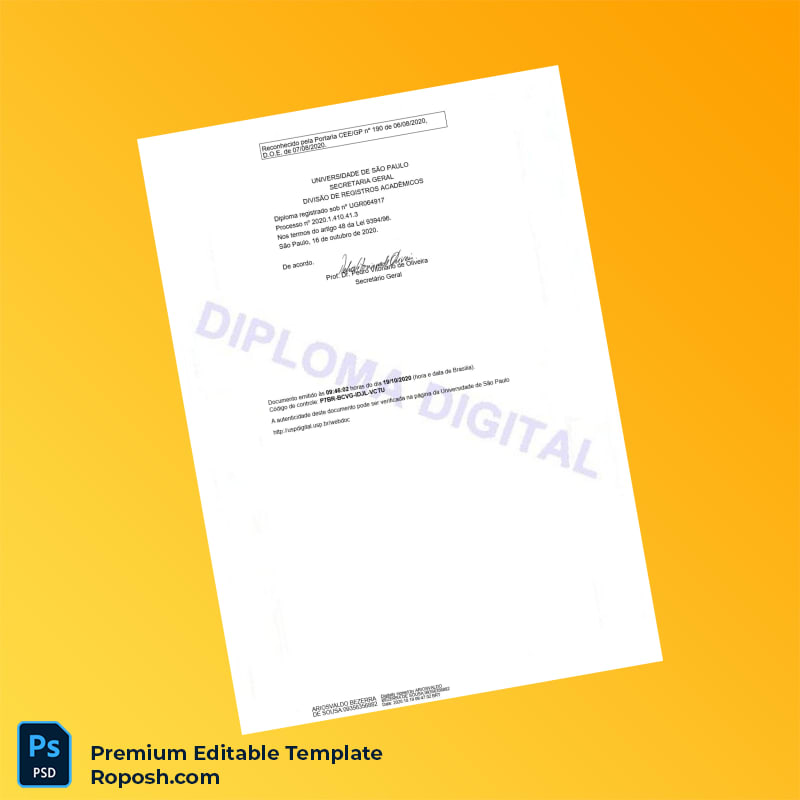 Editable Brazil University of São Paulo Bachelor of Science Template – Fast Edit 2 Page Editable Brazil University of São Paulo Bachelor of Science Template – Fast Edit 2 Page