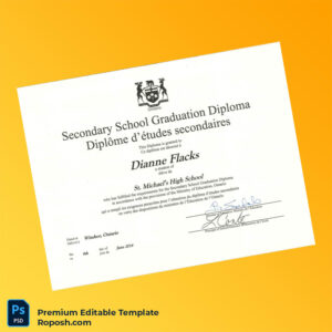 Editable Diploma Template – Canada St. Michael’s High School Diploma Template (Fast Edit) Editable Diploma Template – Canada St. Michael’s High School Diploma Template (Fast Edit)