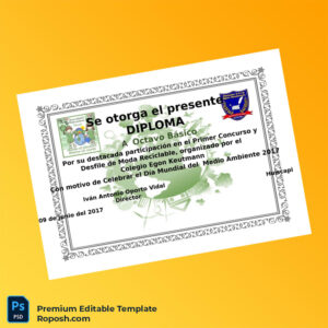 Printable Chile Colegio Egon Keutmann Diploma for Octavo Básico Certificate (Instant Download) Printable Chile Colegio Egon Keutmann Diploma for Octavo Básico Certificate (Instant Download)