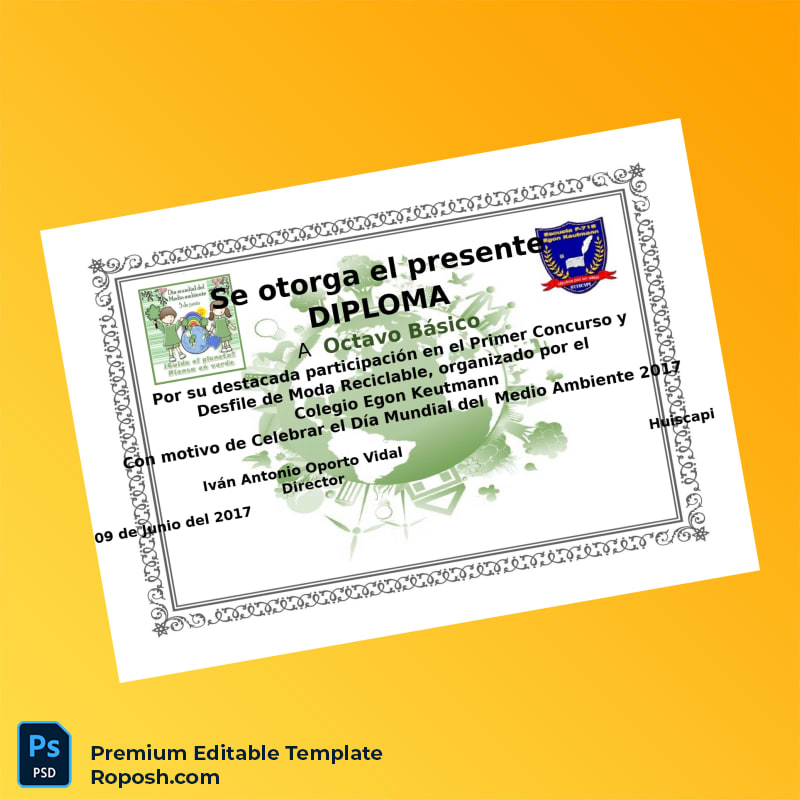 Printable Chile Colegio Egon Keutmann Diploma for Octavo Básico Certificate (Instant Download) Printable Chile Colegio Egon Keutmann Diploma for Octavo Básico Certificate (Instant Download)