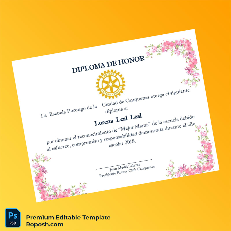 Editable Chile Escuela Porongo Diploma of Honor Certificate – Digital Copy 3 Page Editable Chile Escuela Porongo Diploma of Honor Certificate – Digital Copy 3 Page