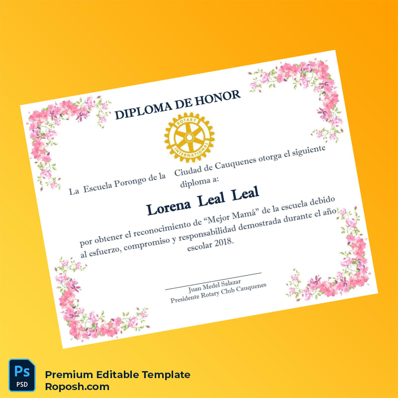Editable Chile Escuela Porongo Diploma of Honor Certificate – Digital Copy 3 Page Editable Chile Escuela Porongo Diploma of Honor Certificate – Digital Copy 3 Page