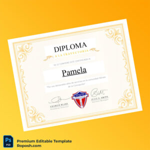 Editable Chile Héroes de La Concepción Certificate Template – Instant Download Editable Chile Héroes de La Concepción Certificate Template – Instant Download