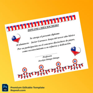 Editable Chile Jocelyn Ortega Ortega Diploma Template – Instant Download 4 Page