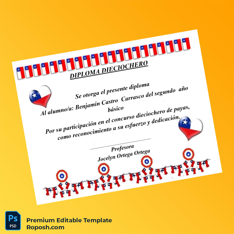 Editable Chile Jocelyn Ortega Ortega Diploma Template – Instant Download 4 Page Editable Chile Jocelyn Ortega Ortega Diploma Template – Instant Download 4 Page