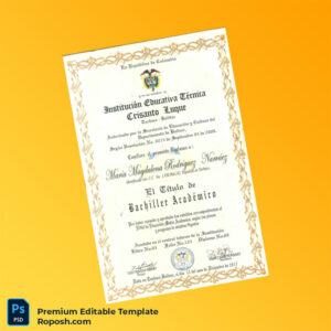 Editable Colombia Institución Educativa Técnica Crisanto Luque High School Diploma – Fast Edit Editable Colombia Institución Educativa Técnica Crisanto Luque High School Diploma – Fast Edit