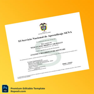 Editable Colombia Servicio Nacional de Aprendizaje SENA Diploma – Fast Edit Editable Colombia Servicio Nacional de Aprendizaje SENA Diploma – Fast Edit