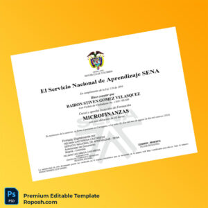 Editable Colombia Servicio Nacional de Aprendizaje SENA Microfinance Diploma (Fast Edit) Editable Colombia Servicio Nacional de Aprendizaje SENA Microfinance Diploma (Fast Edit)