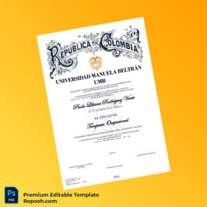 Editable Colombia Universidad Manuela Beltrán Bachelor of Occupational Therapy Template – Fast Edit Editable Colombia Universidad Manuela Beltrán Bachelor of Occupational Therapy Template – Fast Edit