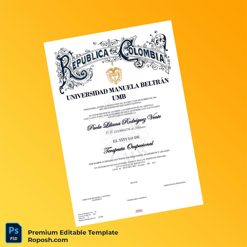 Editable Colombia Universidad Manuela Beltrán Bachelor of Occupational Therapy Template – Fast Edit Editable Colombia Universidad Manuela Beltrán Bachelor of Occupational Therapy Template – Fast Edit