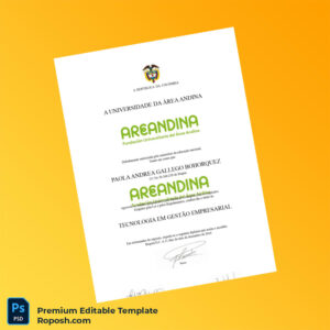 Editable Diploma Template – Colombia University of the Area Andina Associate Degree (Fast Edit) Editable Diploma Template – Colombia University of the Area Andina Associate Degree (Fast Edit)