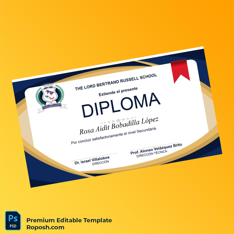 Editable Diploma Template – Costa Rica Lord Bertrand Russell School Secondary Diploma (Fast Edit) Editable Diploma Template – Costa Rica Lord Bertrand Russell School Secondary Diploma (Fast Edit)