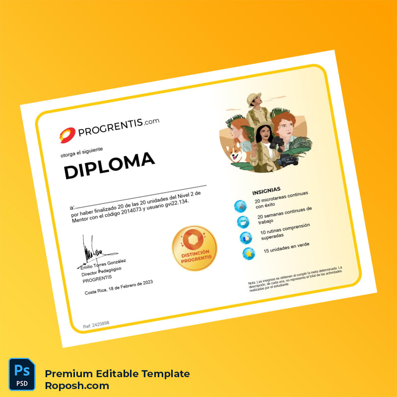Editable Costa Rica Progrentis Diploma Template – Instant Download Editable Costa Rica Progrentis Diploma Template – Instant Download