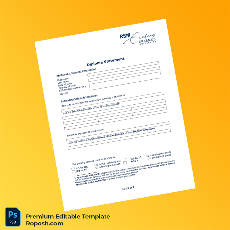 Printable Editable Diploma Statement Template – Fast Edit 2 Page Printable Editable Diploma Statement Template – Fast Edit 2 Page