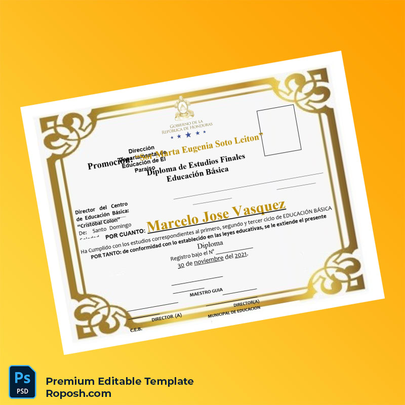 Editable Dominican Republic Centro de Educación Básica Ramón Rosa Diploma – Instant Download 6 Page Editable Dominican Republic Centro de Educación Básica Ramón Rosa Diploma – Instant Download 6 Page