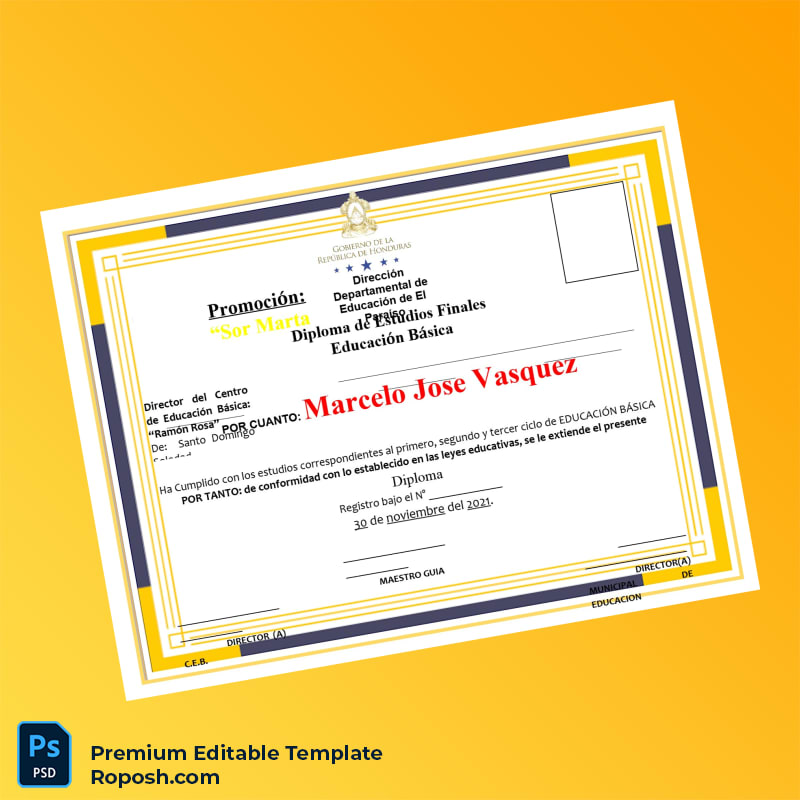 Editable Dominican Republic Centro de Educación Básica Ramón Rosa Diploma – Instant Download 6 Page Editable Dominican Republic Centro de Educación Básica Ramón Rosa Diploma – Instant Download 6 Page