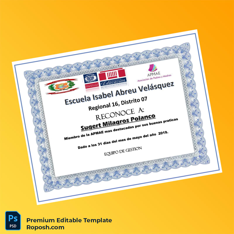 Editable Dominican Republic Escuela Isabel Abreu Velásquez Recognition Diploma (Fast Edit) 5 Page Editable Dominican Republic Escuela Isabel Abreu Velásquez Recognition Diploma (Fast Edit) 5 Page