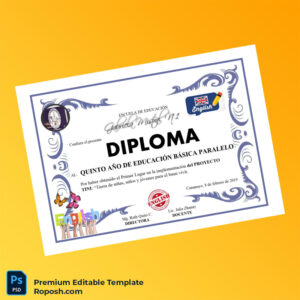 Editable Ecuador Escuela de Educación Gabriela Mistral No. 1 Diploma Template – Fast Edit Editable Ecuador Escuela de Educación Gabriela Mistral No. 1 Diploma Template – Fast Edit