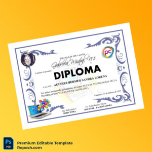 Editable Ecuador Gabriela Mistral School Diploma in New Information and Communication Technologies – Instant Download Editable Ecuador Gabriela Mistral School Diploma in New Information and Communication Technologies – Instant Download
