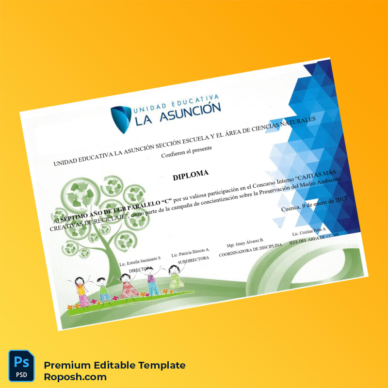 Editable Diploma Template – Ecuador Unidad Educativa La Asunción Diploma (Fast Edit) Editable Diploma Template – Ecuador Unidad Educativa La Asunción Diploma (Fast Edit)