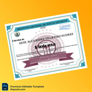 Editable El Salvador Instituto Nacional de Nueva Esparta Diploma in Gastronomy Template – Fast Edit Editable El Salvador Instituto Nacional de Nueva Esparta Diploma in Gastronomy Template – Fast Edit