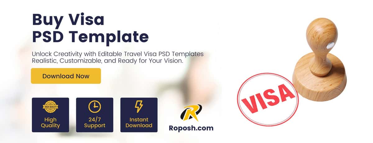 Editable PSD for Ireland visa PSD template – Instant Download