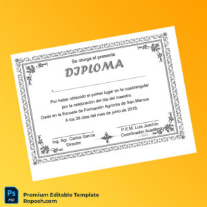 Editable Guatemala Escuela de Formación AgrÃcola de San Marcos Diploma Template – Fast Edit Editable Guatemala Escuela de Formación AgrÃcola de San Marcos Diploma Template – Fast Edit