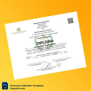 Editable Diploma Template – Guatemala Finca El Faro Primary School Primary Education Diploma (Fast Edit) 2 Page Editable Diploma Template – Guatemala Finca El Faro Primary School Primary Education Diploma (Fast Edit) 2 Page
