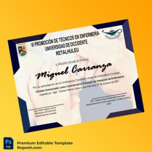 Editable Guatemala Hospital Nacional Tiquisate Nursing Technician Diploma – Instant Download 2 Page Editable Guatemala Hospital Nacional Tiquisate Nursing Technician Diploma – Instant Download 2 Page